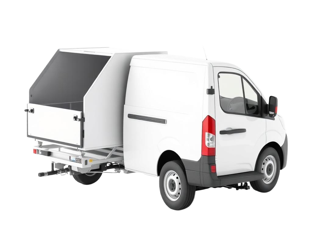 Prügiveobuss, kuni 3m³ – prügikonteiner mõõtudega 2,5 x 1,5 x 1,0 m